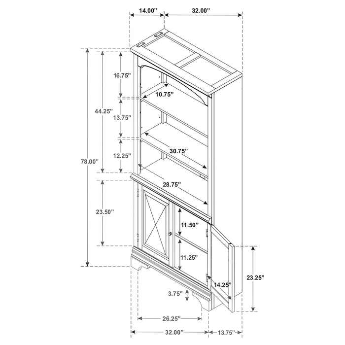 Hartshill Bookcase with Cabinet - De Avenue Furniture