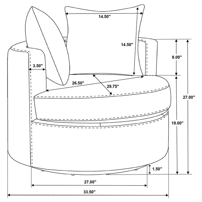 Debbie Swivel Accent Chair - De Avenue Furniture