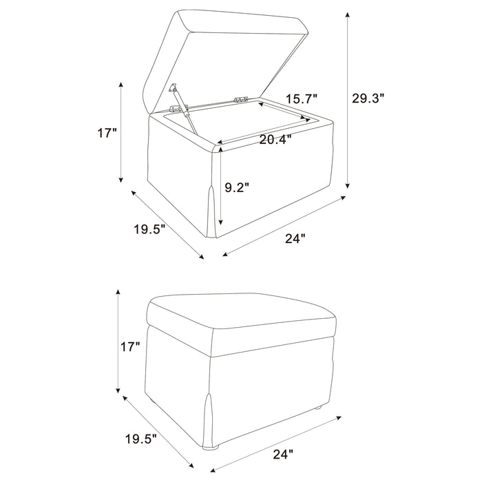 Winter Storage Ottoman - De Avenue Furniture