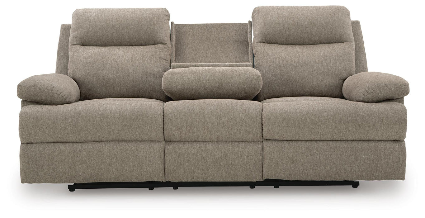 Side-Swipe Reclining Sofa with Drop Down Table - De Avenue Furniture