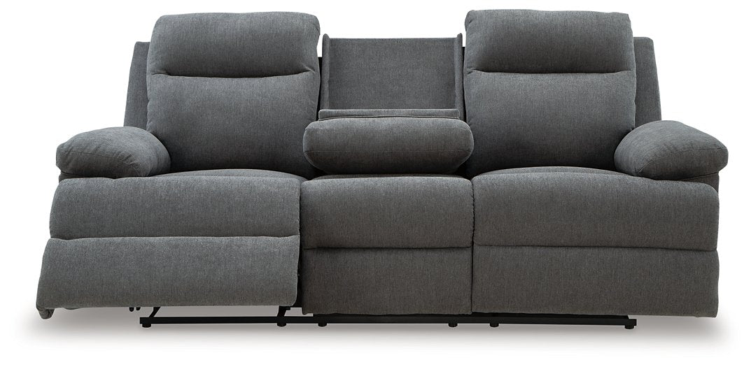 Side-Swipe Reclining Sofa with Drop Down Table - De Avenue Furniture