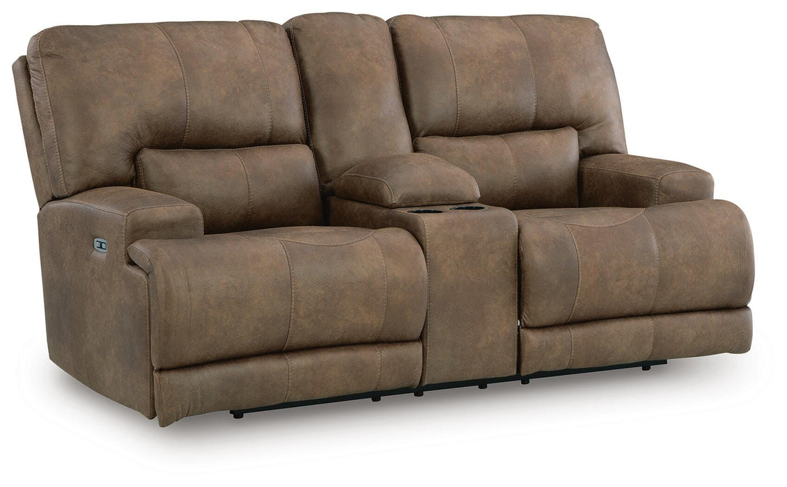 Beckley Place Power Reclining Loveseat with Console - De Avenue Furniture