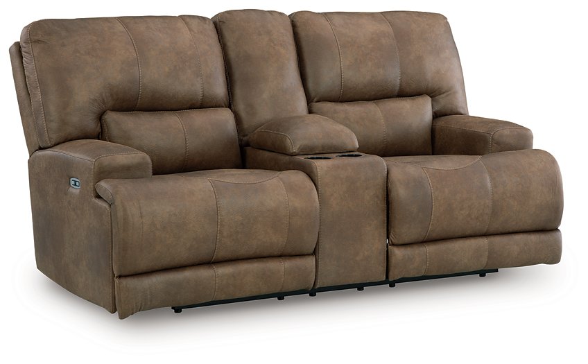 Beckley Place Power Reclining Loveseat with Console - De Avenue Furniture