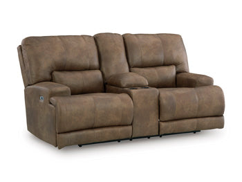 Beckley Place Power Reclining Loveseat with Console - De Avenue Furniture