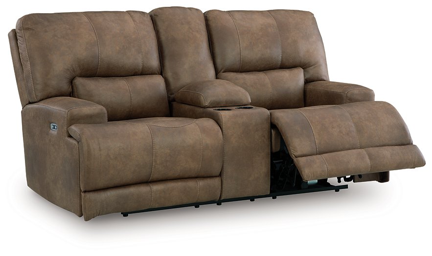 Beckley Place Power Reclining Loveseat with Console - De Avenue Furniture