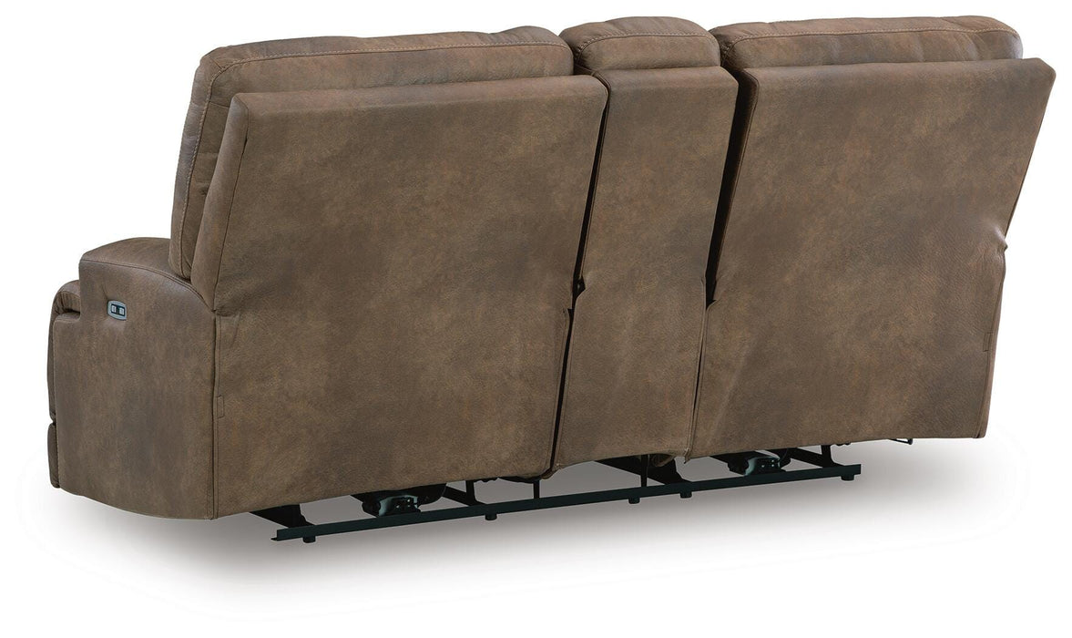 Beckley Place Power Reclining Loveseat with Console - De Avenue Furniture