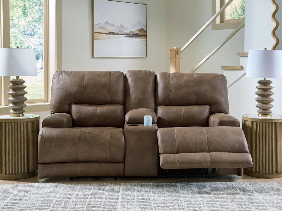 Beckley Place Power Reclining Loveseat with Console - De Avenue Furniture