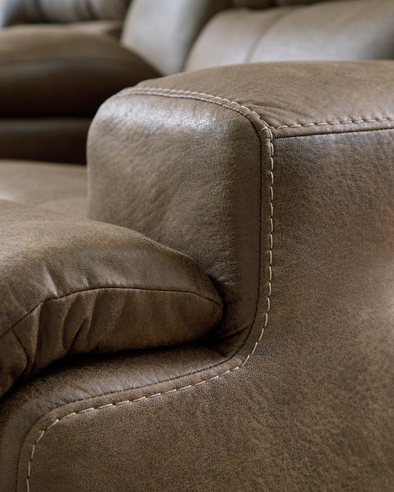 Beckley Place Power Reclining Loveseat with Console - De Avenue Furniture