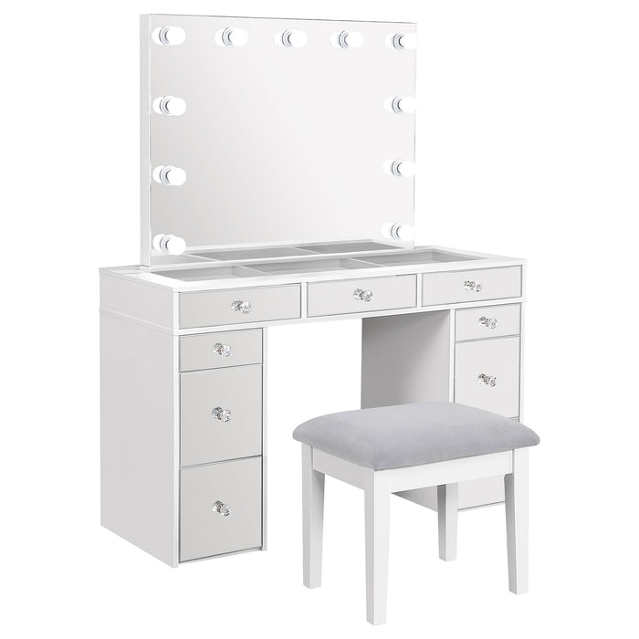 Regina Makeup Vanity Table with LED Mirror and Stool - De Avenue Furniture