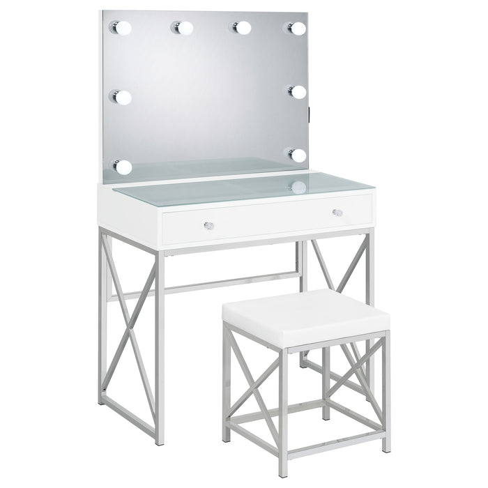 Eliza Makeup Vanity Table with LED Mirror and Stool - De Avenue Furniture