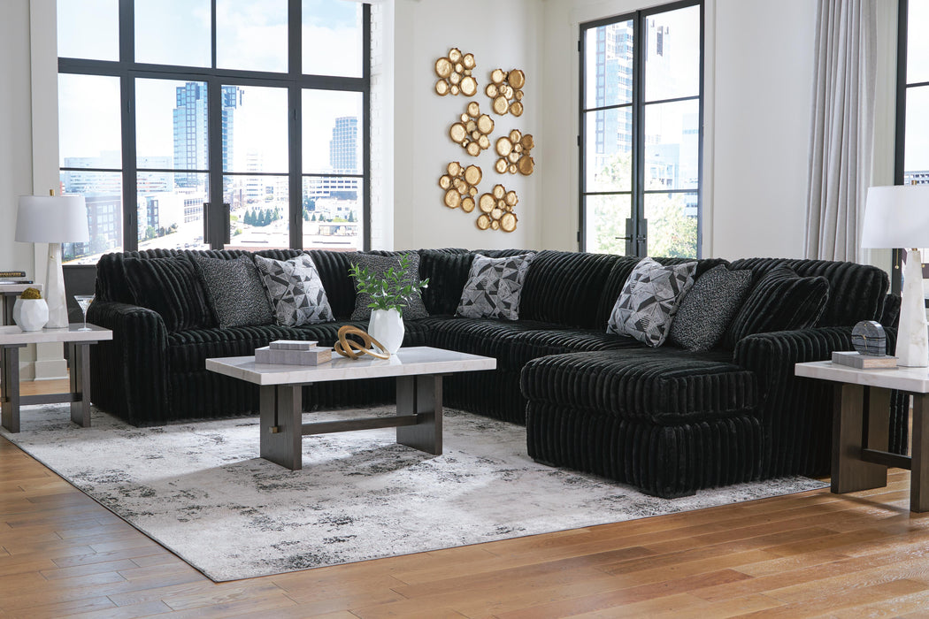 Midnight-Madness Sectional with Chaise - De Avenue Furniture