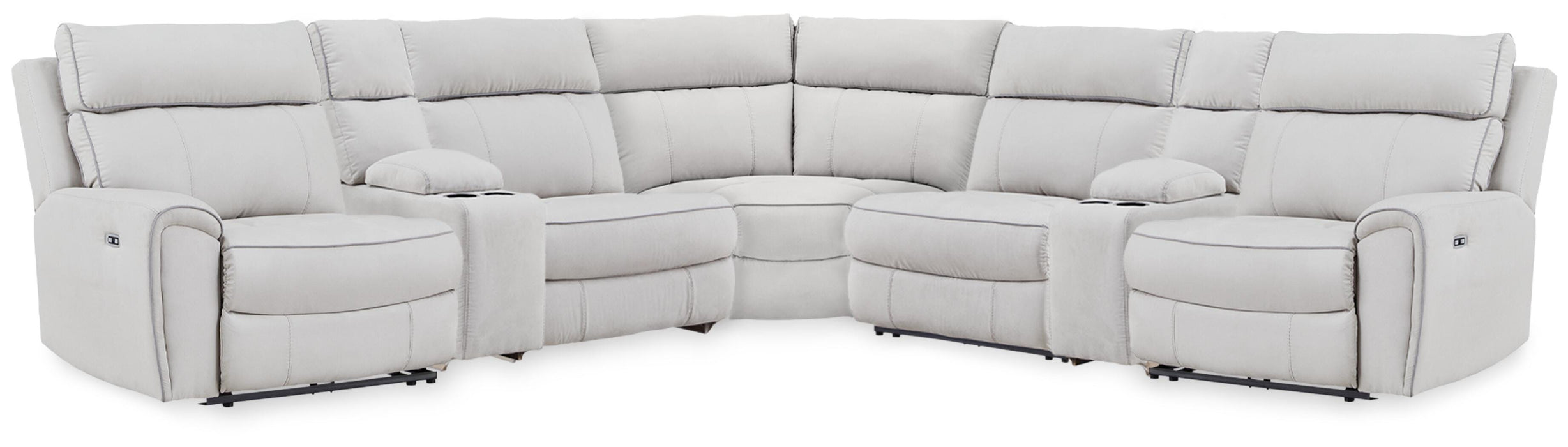 Social Pointe Reclining Sectional with Storage Consoles - De Avenue Furniture