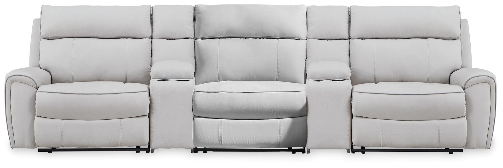 Social Pointe Reclining Sectional with Storage Consoles - De Avenue Furniture