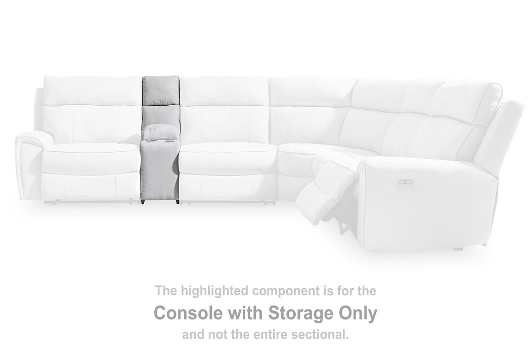 Social Pointe Reclining Sectional with Storage Console - De Avenue Furniture
