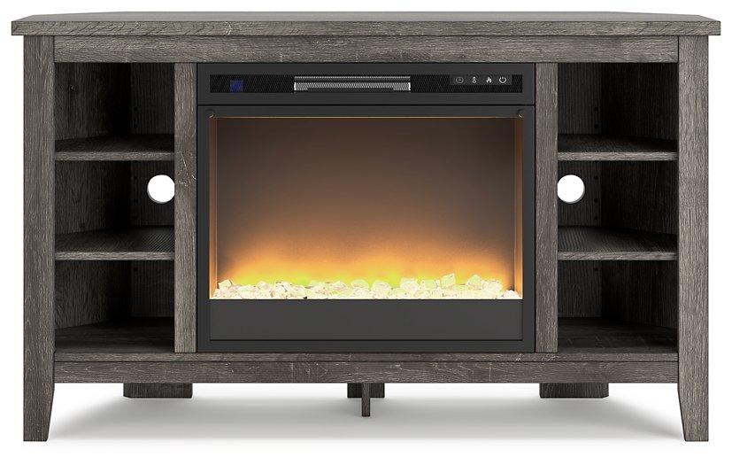 Arlenbry Corner TV Stand with Electric Fireplace - De Avenue Furniture