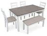 Stonehollow Dining Table and Chairs with Bench (Set of 6) - De Avenue Furniture