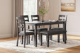 Bridson Dining Table and Chairs with Bench (Set of 6) - De Avenue Furniture