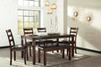 Coviar Dining Table and Chairs with Bench (Set of 6) - De Avenue Furniture