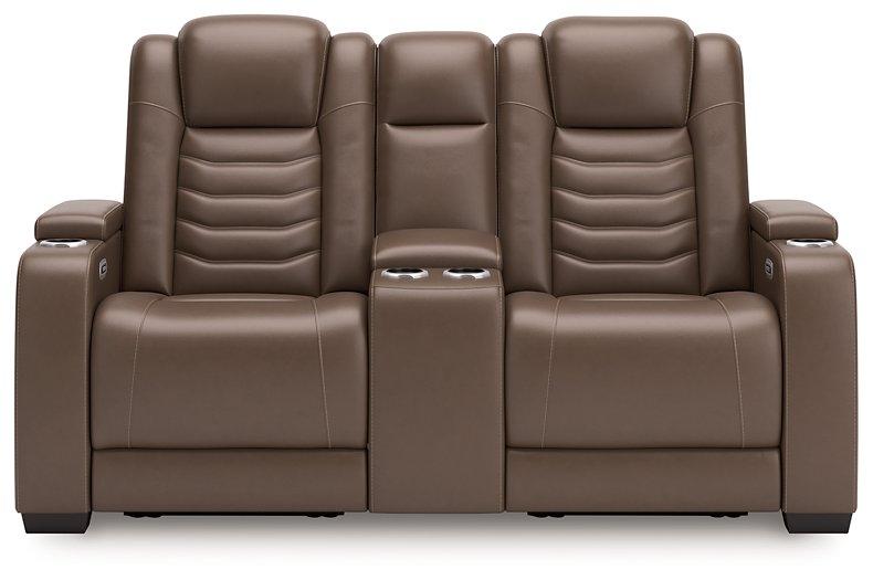 High Impact Power Reclining Loveseat with Console - De Avenue Furniture