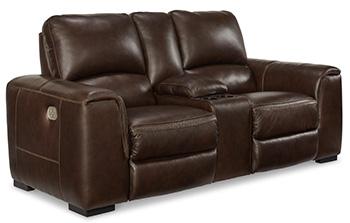 Alessandro Power Reclining Loveseat with Console - De Avenue Furniture