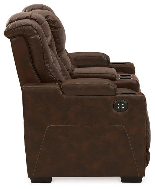 Owner's Box Power Reclining Loveseat with Console - De Avenue Furniture