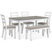 Stonehollow Dining Table and Chairs with Bench (Set of 6) - De Avenue Furniture