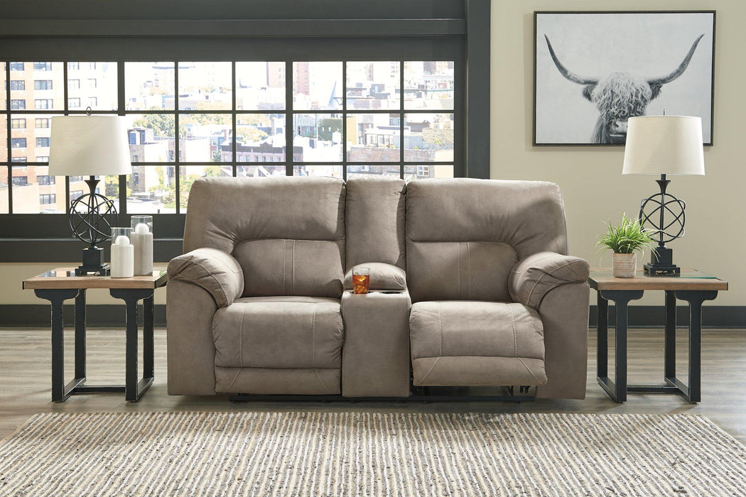 Cavalcade Power Reclining Loveseat with Console - De Avenue Furniture