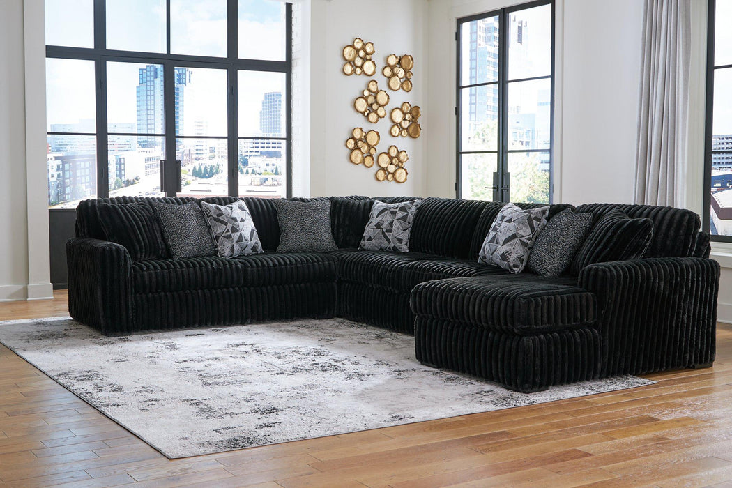 Midnight-Madness Sectional with Chaise - De Avenue Furniture