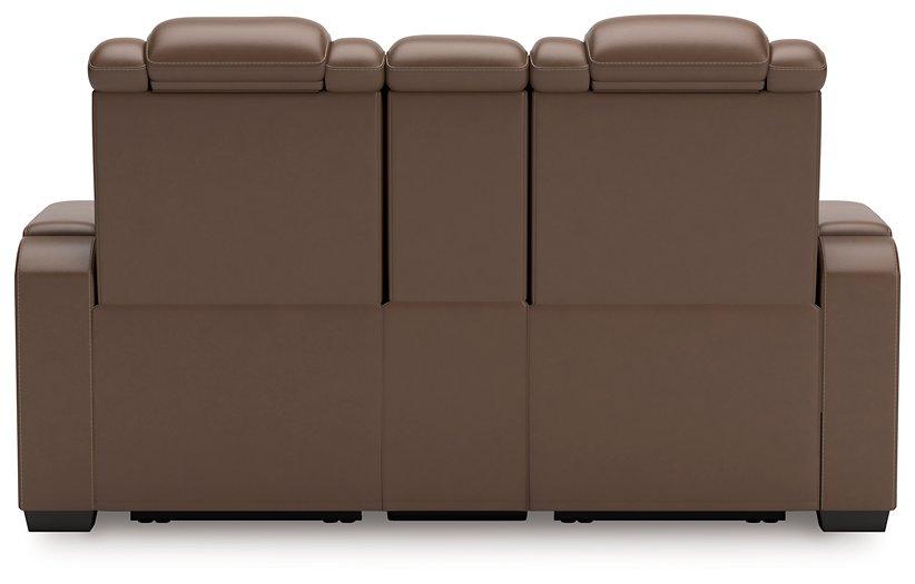 High Impact Power Reclining Loveseat with Console - De Avenue Furniture