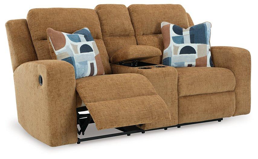 Kanlow Reclining Loveseat with Console - De Avenue Furniture