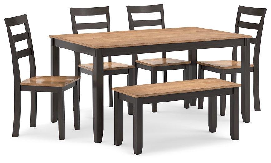 Gesthaven Dining Table with 4 Chairs and Bench (Set of 6) - De Avenue Furniture