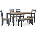 Gesthaven Dining Table with 4 Chairs and Bench (Set of 6) - De Avenue Furniture