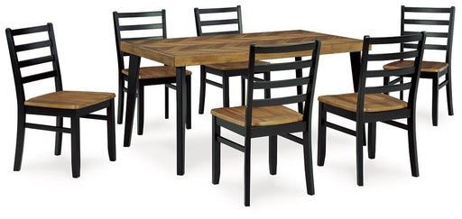 Blondon Dining Table and 6 Chairs (Set of 7) - De Avenue Furniture