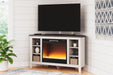 Dorrinson Corner TV Stand with Electric Fireplace - De Avenue Furniture