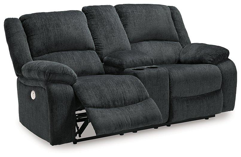 Draycoll Power Reclining Loveseat with Console - De Avenue Furniture