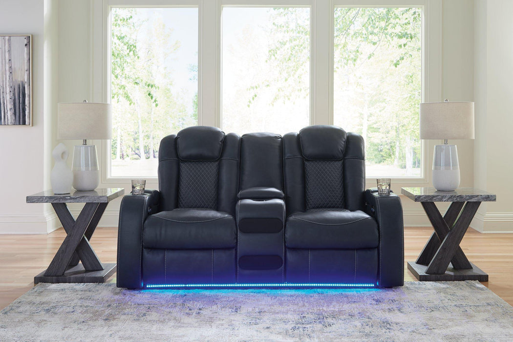 Fyne-Dyme Power Reclining Loveseat with Console - De Avenue Furniture