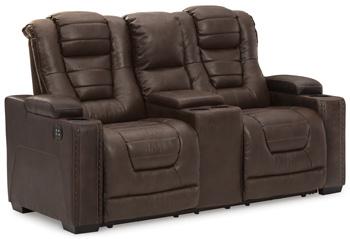 Owner's Box Power Reclining Loveseat with Console - De Avenue Furniture