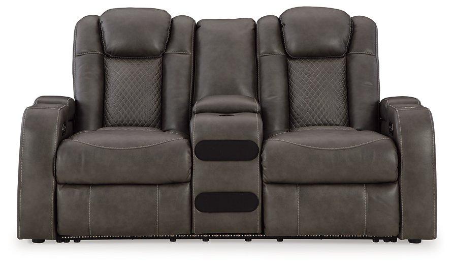 Fyne-Dyme Power Reclining Loveseat with Console - De Avenue Furniture