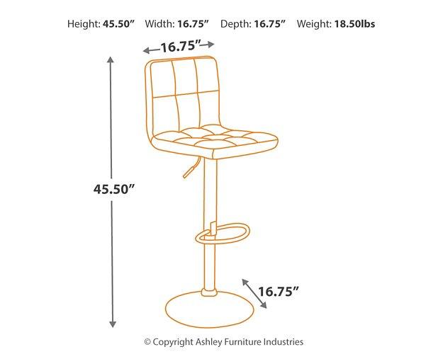 Bellatier Adjustable Height Bar Stool - De Avenue Furniture