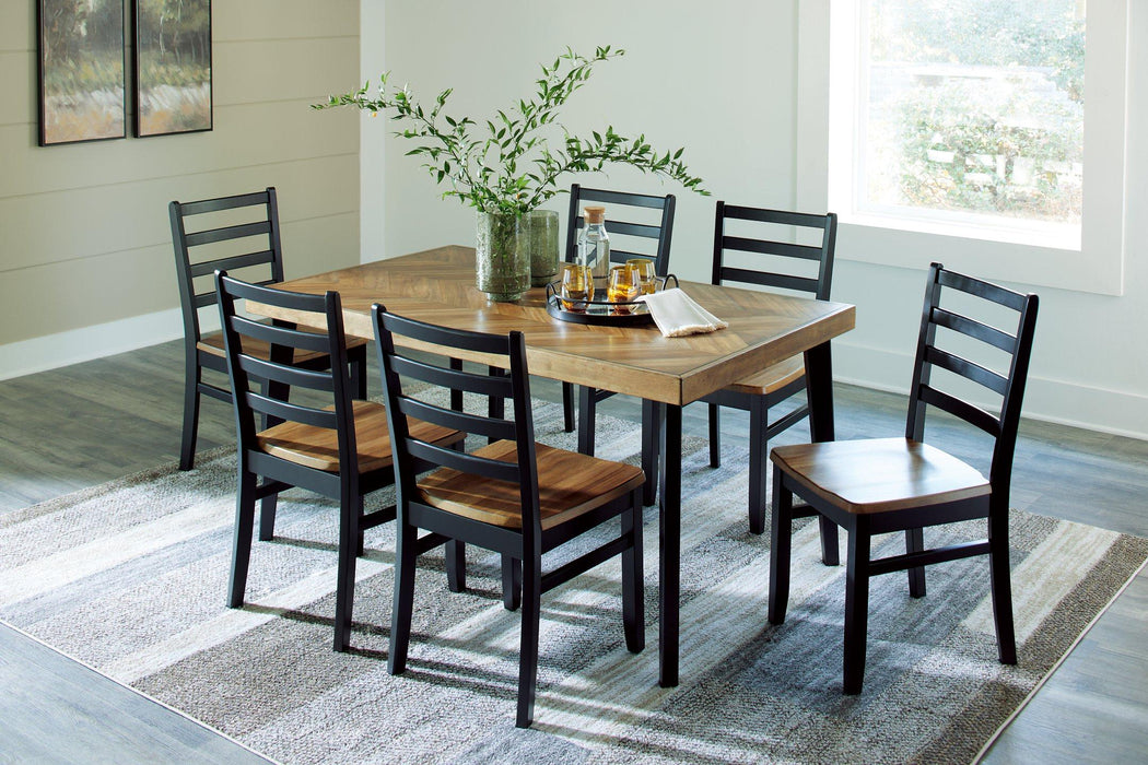 Blondon Dining Table and 6 Chairs (Set of 7) - De Avenue Furniture
