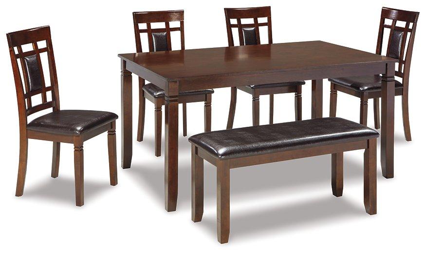 Bennox Dining Table and Chairs with Bench (Set of 6) - De Avenue Furniture