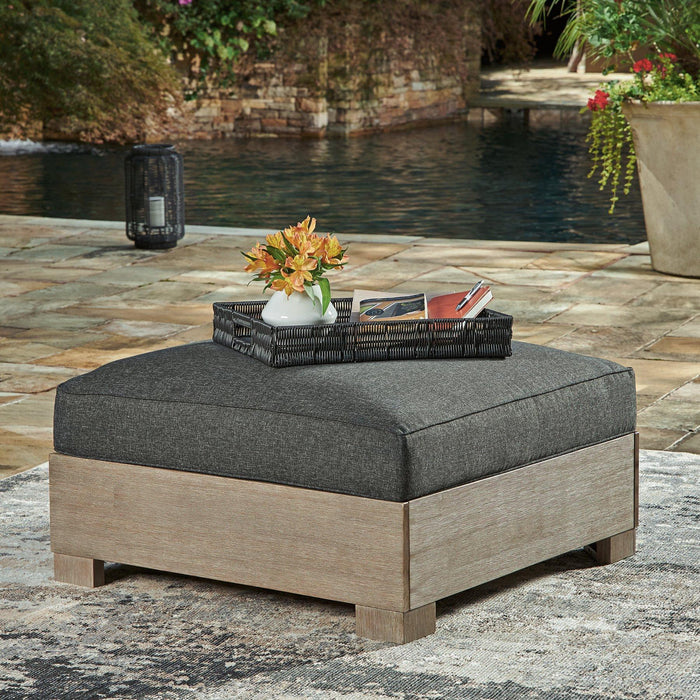 Citrine Park Outdoor Ottoman with Cushion - De Avenue Furniture