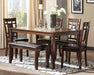 Bennox Dining Table and Chairs with Bench (Set of 6) - De Avenue Furniture