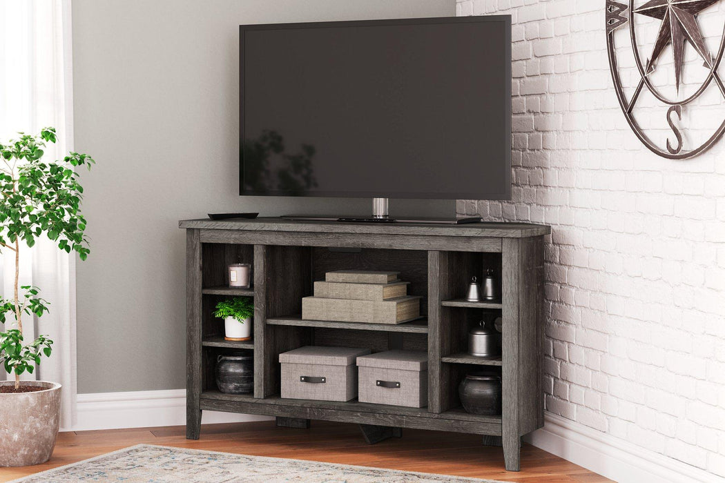 Arlenbry Corner TV Stand with Electric Fireplace - De Avenue Furniture