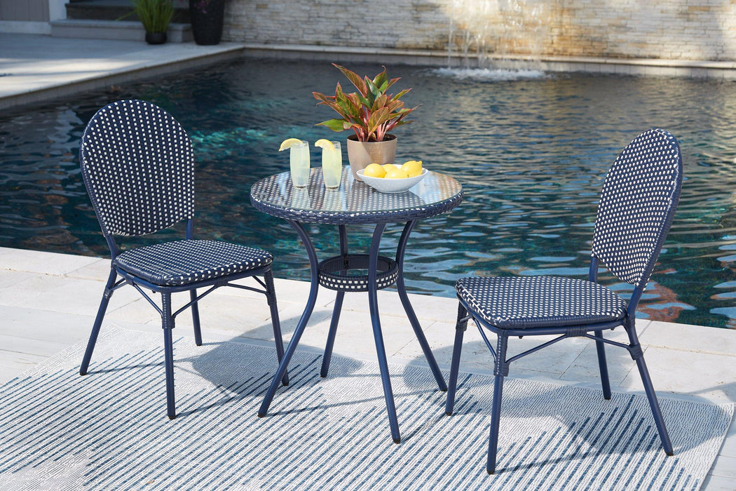 Odyssey Blue Outdoor Table and Chairs (Set of 3) - De Avenue Furniture