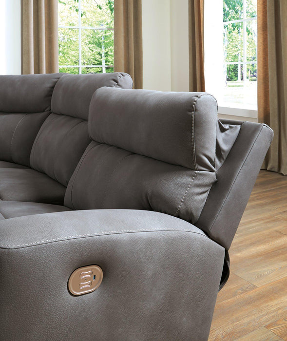 Next-Gen DuraPella Power Reclining Sectional Loveseat with Console - De Avenue Furniture