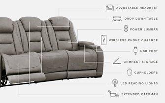 The Man-Den Power Reclining Sofa - De Avenue Furniture