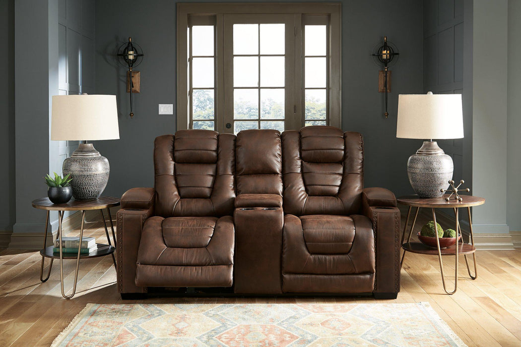 Owner's Box Power Reclining Loveseat with Console - De Avenue Furniture