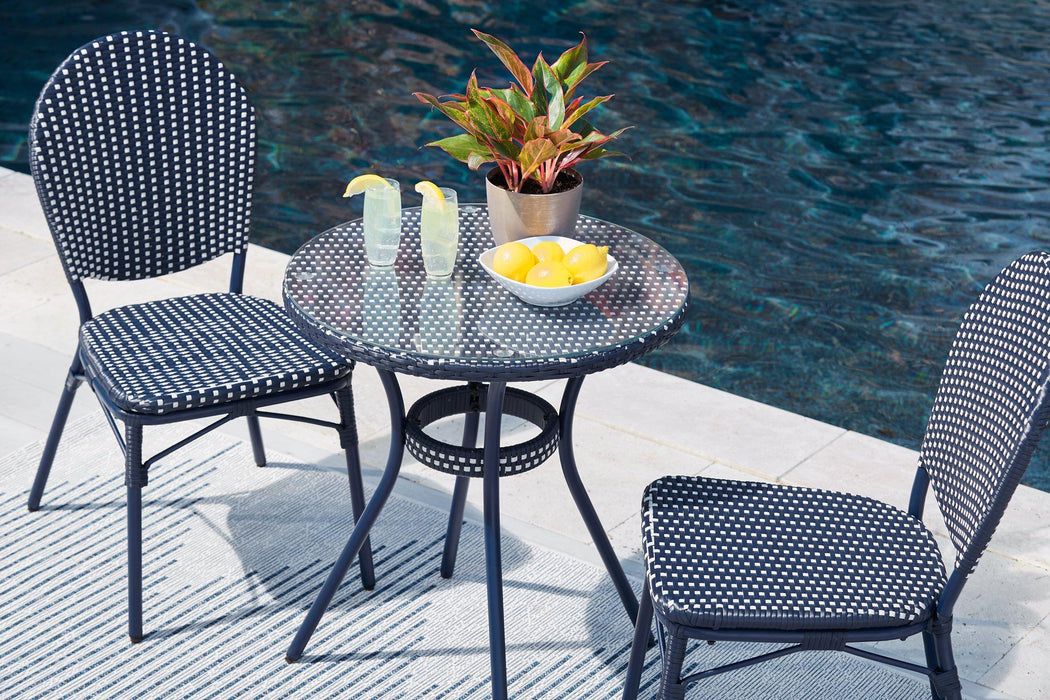 Odyssey Blue Outdoor Table and Chairs (Set of 3) - De Avenue Furniture