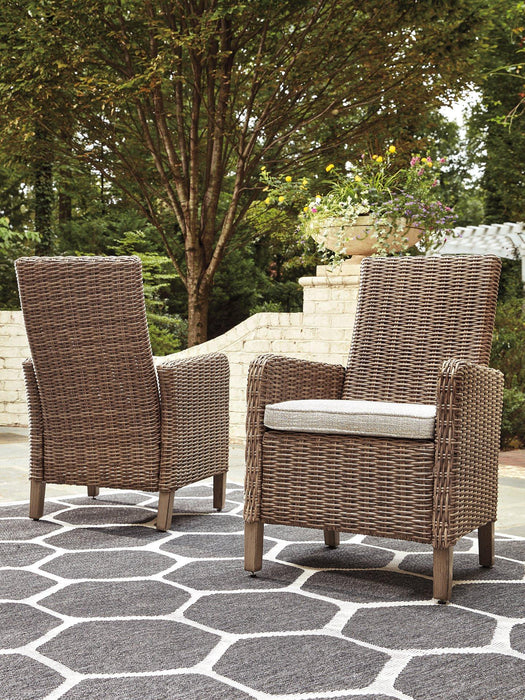 Beachcroft Outdoor Arm Chair with Cushion (Set of 2) - De Avenue Furniture